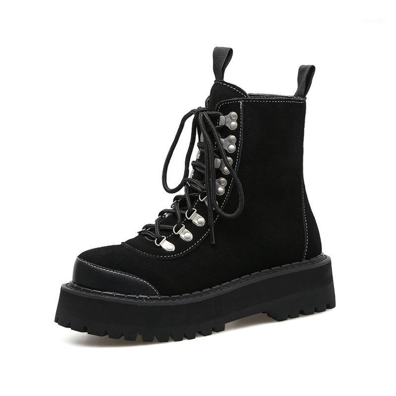 Women thick bottom cool leather boots girls flat British wind jodhpurs locomotive women leather riding boots1, Black
Women thick bottom cool leather boots girls flat British wind jodhpurs locomotive women leather riding boots1, Black