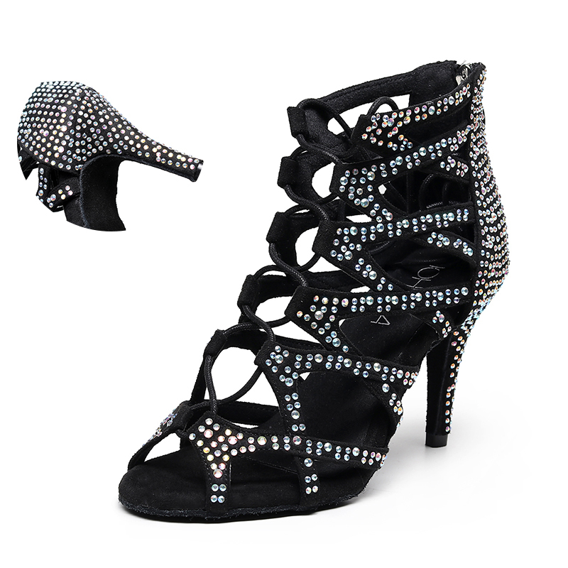 2021 New Women Rhinestone Latin Black Square Heel Ballroom Dancing Shoes for Party Wedding Girls Salsa Ankle Dance Sandals 77qw, Black-7.5cm
2021 New Women Rhinestone Latin Black Square Heel Ballroom Dancing Shoes for Party Wedding Girls Salsa Ankle Dance Sandals 77qw, Black-7.5cm