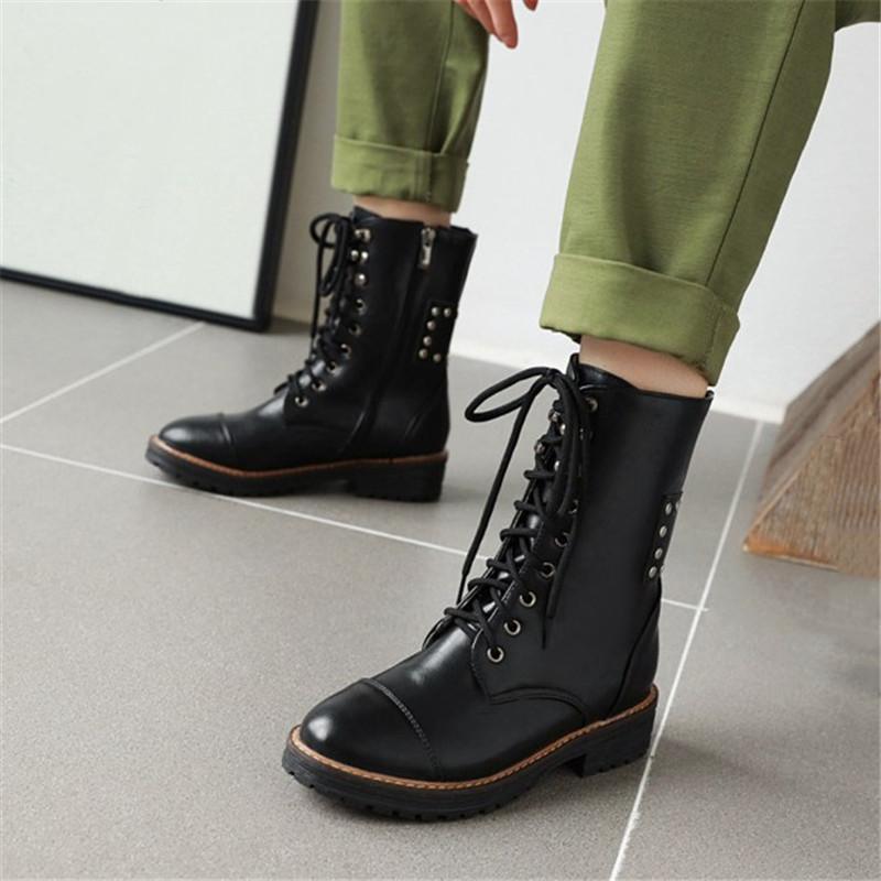 PXELENA Rivet Punk Gothic Women Combat Boots Lace Up Winter Shoes Chunky Low Heel Motorcycle Biker Booties Lady, Black
PXELENA Rivet Punk Gothic Women Combat Boots Lace Up Winter Shoes Chunky Low Heel Motorcycle Biker Booties Lady, Black