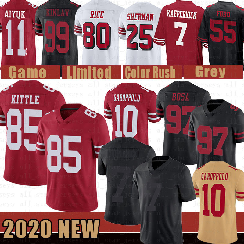 7 Colin Kaepernick 85 George Kittle 97 Nick Bosa 10 Jimmy Garoppolo Football Jersey 11 Brandon Aiyuk Richard Sherman Dee Ford Kinlaw Foster, Black;red
7 Colin Kaepernick 85 George Kittle 97 Nick Bosa 10 Jimmy Garoppolo Football Jersey 11 Brandon Aiyuk Richard Sherman Dee Ford Kinlaw Foster, Black;red