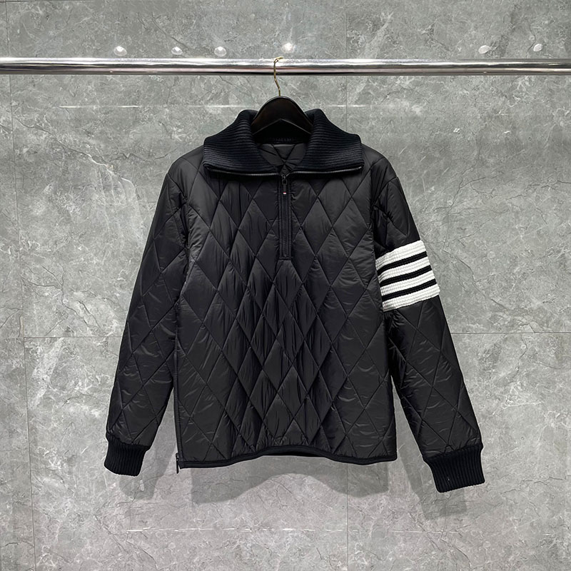 Black Men's Jackets 4-Bar Stripe Winter Fashion Slim Casual Women's Coats Diamond Lattice Turn Down Collar Cotton-Padded Zipper Knitted Sleeves Pullover Jackets, Packing bag
Black Men's Jackets 4-Bar Stripe Winter Fashion Slim Casual Women's Coats Diamond Lattice Turn Down Collar Cotton-Padded Zipper Knitted Sleeves Pullover Jackets, Packing bag