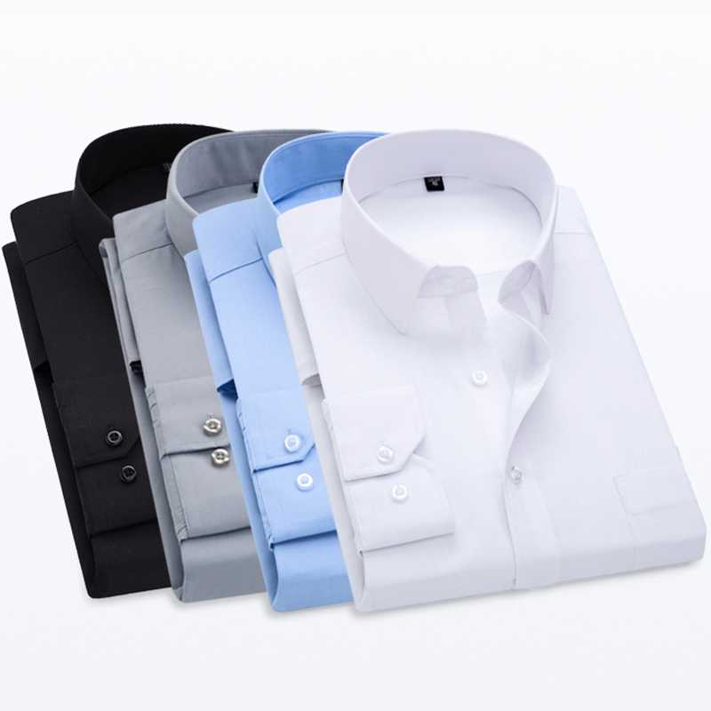 New men's solid color business shirts fashion casual slim white long-sleeved shirts men's long-sleeved clothes, Black
New men's solid color business shirts fashion casual slim white long-sleeved shirts men's long-sleeved clothes, Black