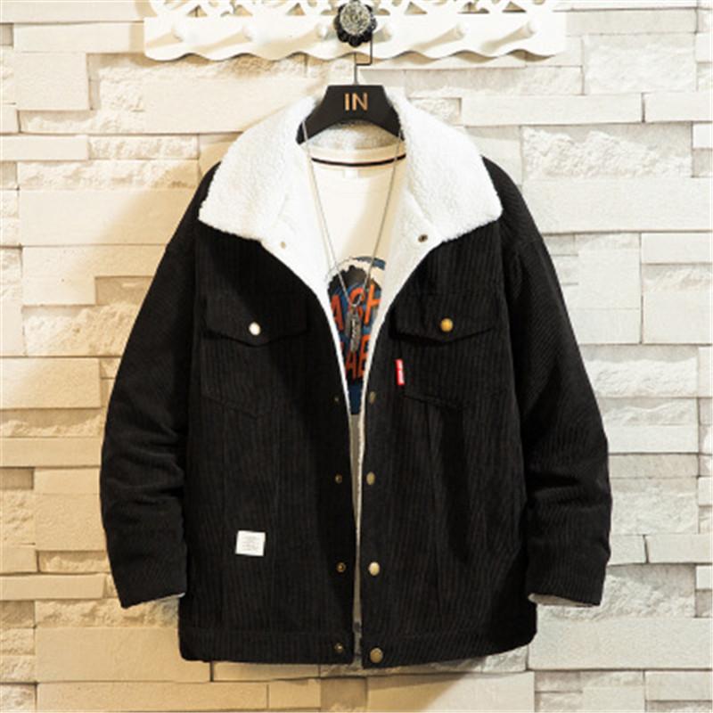 Man Corduroy Cotton Jacket Fashion Trend Long Sleeve Thicken Casual Coats Desigenr Male Winter New Lamb Fur Couple Rivet Outerwear, Black
Man Corduroy Cotton Jacket Fashion Trend Long Sleeve Thicken Casual Coats Desigenr Male Winter New Lamb Fur Couple Rivet Outerwear, Black