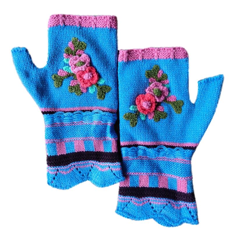 Women Multicolor Jacquard Floral Fingerless Gloves Knitted Thumb Hole Mittens D0UB
Women Multicolor Jacquard Floral Fingerless Gloves Knitted Thumb Hole Mittens D0UB