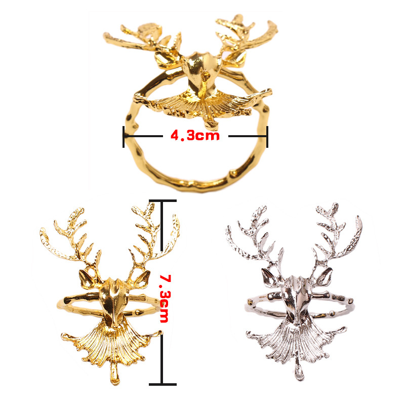 Christmas Napkin Rings Deer Silver Gold Napkin Holders