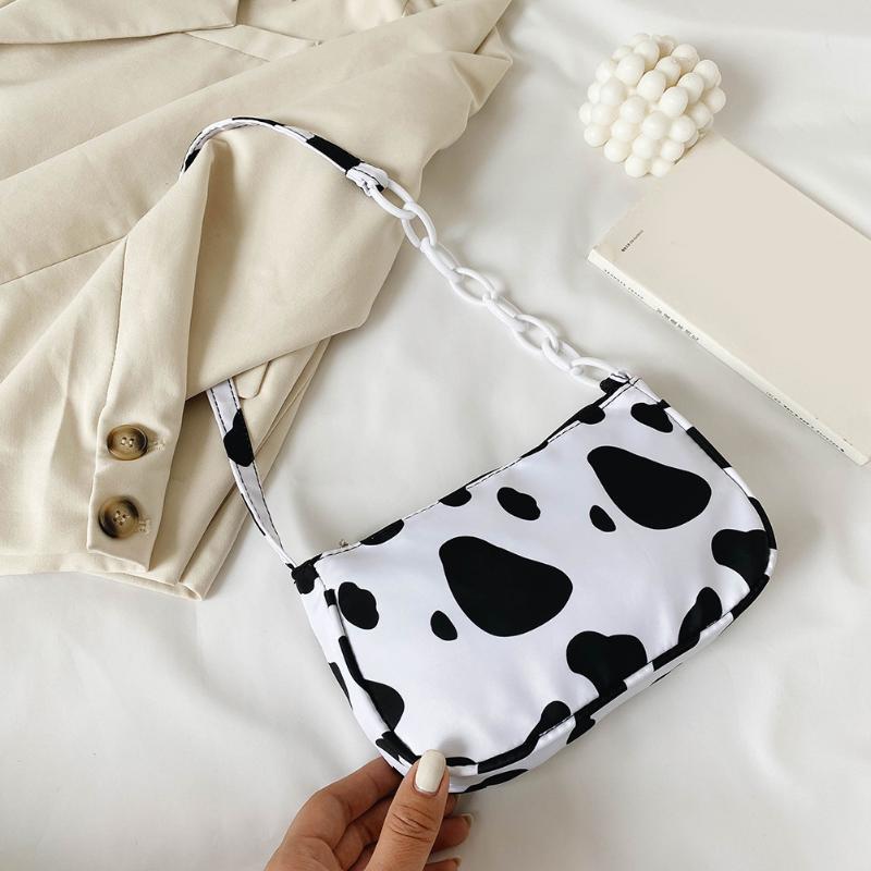 Fashion Cow Milk Print Women Handbag Totes Female Casual Underarm Shoulder Bags Popular Simple Female Daily Bag, White
Fashion Cow Milk Print Women Handbag Totes Female Casual Underarm Shoulder Bags Popular Simple Female Daily Bag, White