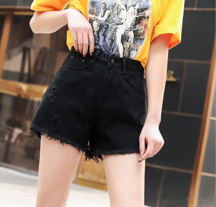 2021 Big Size One Word "wormhole Denim Women's Shorts New Black Summer Loose" N6f1
2021 Big Size One Word "wormhole Denim Women's Shorts New Black Summer Loose" N6f1