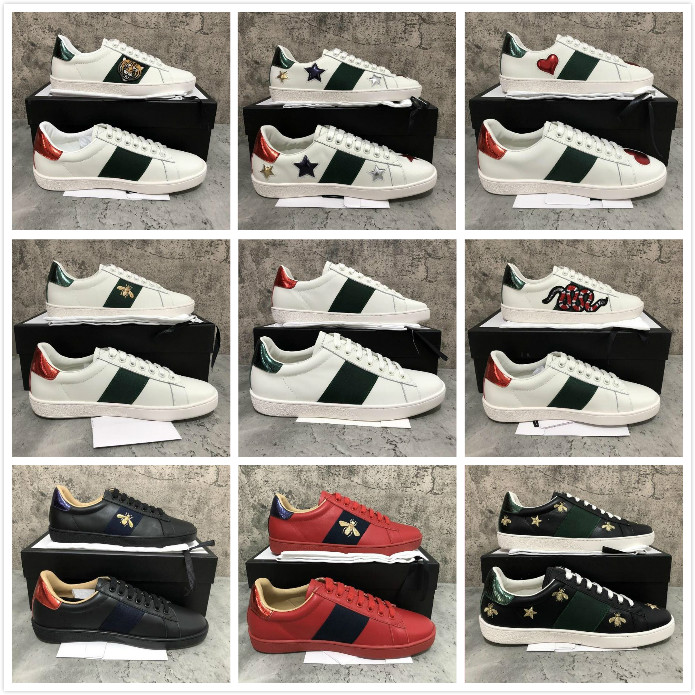 Top Quality Scarpe Men Women Casual Shoes Fashion Sneakers Lace-up Green Red Stripe Black Leather Bee Embroidered Chaussures, 2020
Top Quality Scarpe Men Women Casual Shoes Fashion Sneakers Lace-up Green Red Stripe Black Leather Bee Embroidered Chaussures, 2020