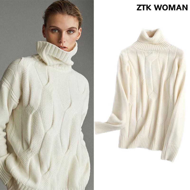 High Quality Women Sweater with Turtleneck Solid Long Sleeve Knitted Pullover Femme Office Wear Casual White Thick Top
High Quality Women Sweater with Turtleneck Solid Long Sleeve Knitted Pullover Femme Office Wear Casual White Thick Top