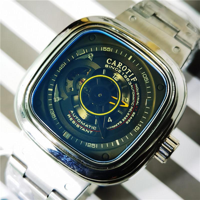 Wristwatches CAROTIF 2021 Business Men Automatic Watch Square Mens Mechanical Watches Male Top Stainless Steel Relogio Masculino, Silver black
Wristwatches CAROTIF 2021 Business Men Automatic Watch Square Mens Mechanical Watches Male Top Stainless Steel Relogio Masculino, Silver black
