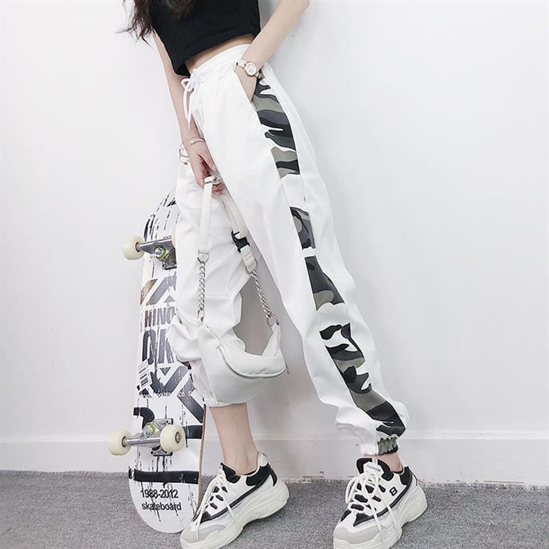 Women Loose Drawstring Jogger Pants Plus Size Female Fashion High Waist Hip Hop Streetwear Trouser Casual Anklelength Pant 201109