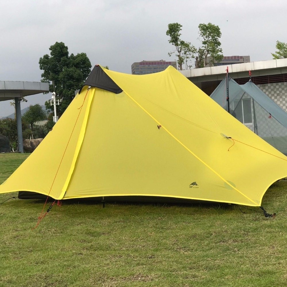 LanShan 2 3F UL GEAR 2 Person 1 Person Outdoor Ultralight Camping Tent 3 Season 4 Season Professional 15D Silnylon Rodless Tent T1