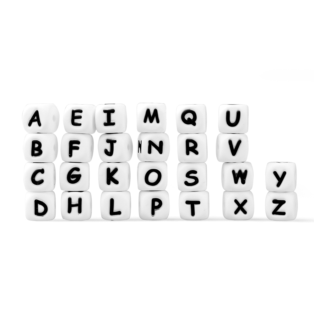 100pcs 12mm Letter Silicone Beads English Alphabe Beads Food Grade Silicone Chewing Beads DIY Baby Teething Toy Pacifier Pendant 201123
100pcs 12mm Letter Silicone Beads English Alphabe Beads Food Grade Silicone Chewing Beads DIY Baby Teething Toy Pacifier Pendant 201123