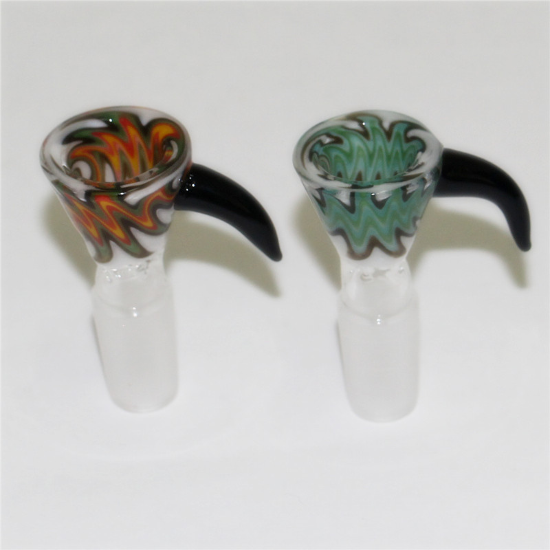 Colored Heady Glass Bowls With Big Ox Horn Handle 14mm 18mm Male Joint For Glass Reclaim Ash Catcher Glass Bong Water Pipe
Colored Heady Glass Bowls With Big Ox Horn Handle 14mm 18mm Male Joint For Glass Reclaim Ash Catcher Glass Bong Water Pipe