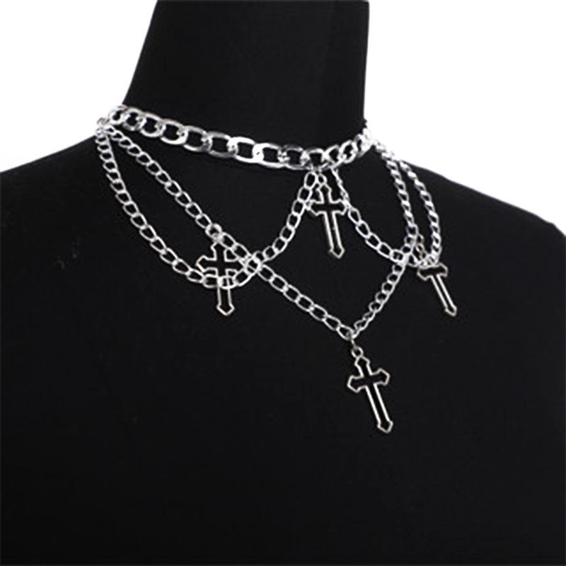 Vintage Silver Color Multilayer Cross Metal Hollow Out Chain Chokers Necklace For Women Trendy Creative Cool Pendant Necklace
Vintage Silver Color Multilayer Cross Metal Hollow Out Chain Chokers Necklace For Women Trendy Creative Cool Pendant Necklace