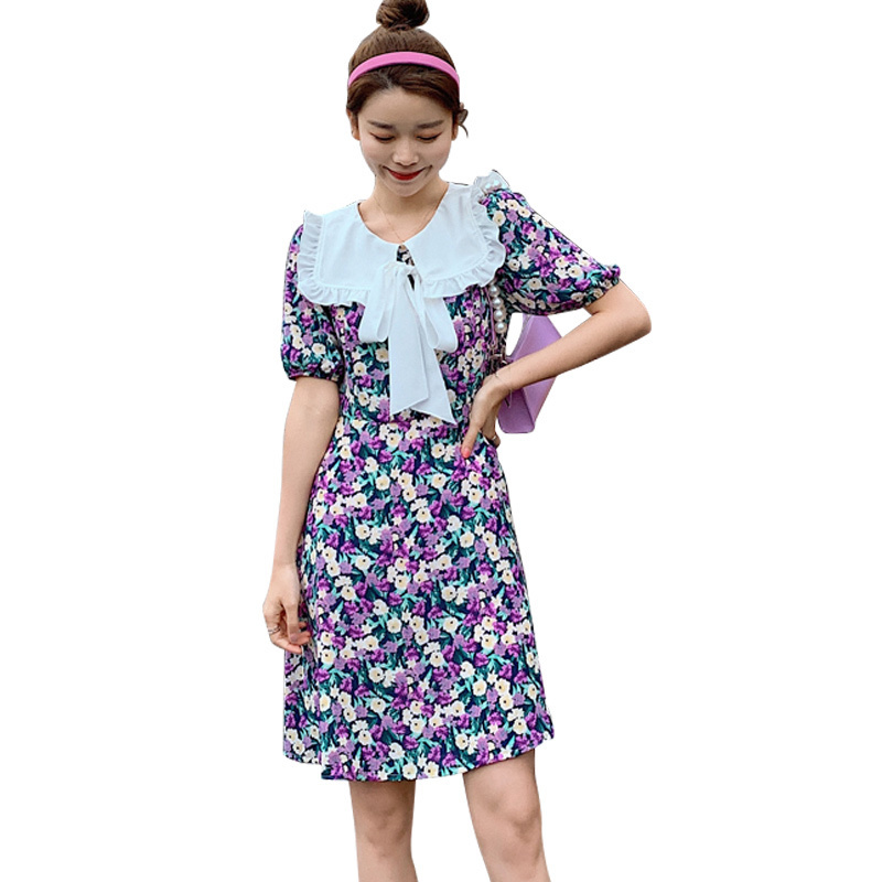 Maternity Clothes Nursing Summer breastfeeding Cotton Short Sleeve Loose Stylish Dress for Pregnant Women Mom Dress LJ201125