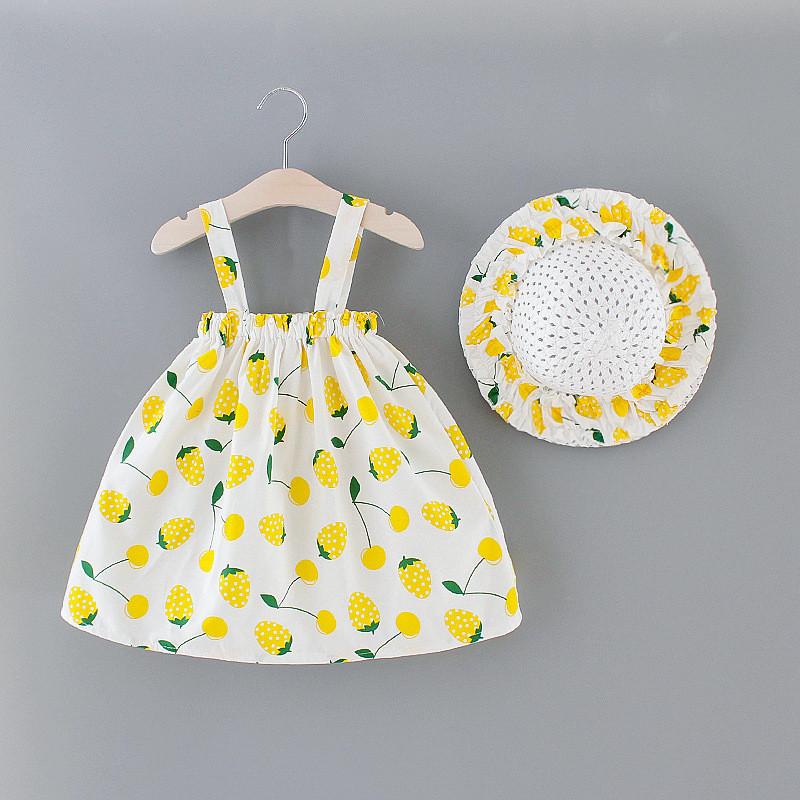 Kid Toddler Girls Sleeveless Cartoon Cherry and Strawberry Print Dress Summer Holiday Dresses With Hat 3Months-3Years, Pink
Kid Toddler Girls Sleeveless Cartoon Cherry and Strawberry Print Dress Summer Holiday Dresses With Hat 3Months-3Years, Pink