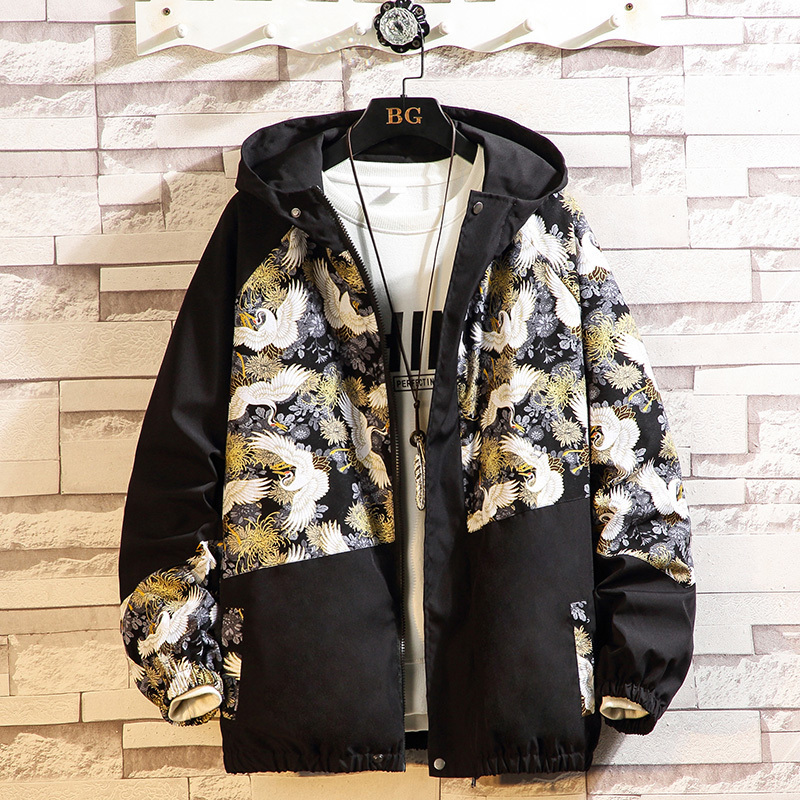 Men Jacket Dragon Hip Hop Jacket Male Casual Fashion Hooded Jacket Harajuku Outerwear Spring Autumn Youth Oversize 5XL 201127