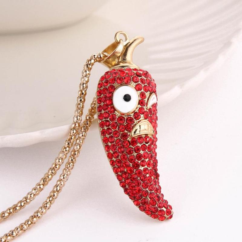 OTOKY Chain Necklace Fashionable Female Little Chili Crystal Rhinestone Pendant Sweater Necklaces Colar da camisola Jan10
OTOKY Chain Necklace Fashionable Female Little Chili Crystal Rhinestone Pendant Sweater Necklaces Colar da camisola Jan10