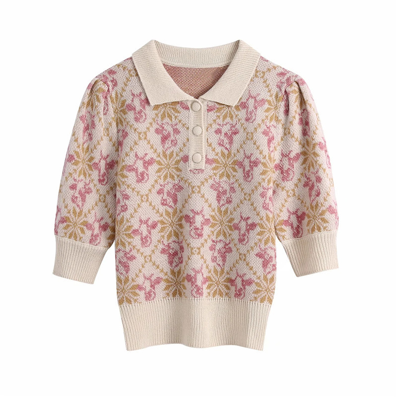 Crop Top Women Animal Jcaquard Knitted Sweaters Female 2021 Button Short Puff Sleeve New Year Sweater Pullover Ptmk, Cow jacquard
Crop Top Women Animal Jcaquard Knitted Sweaters Female 2021 Button Short Puff Sleeve New Year Sweater Pullover Ptmk, Cow jacquard