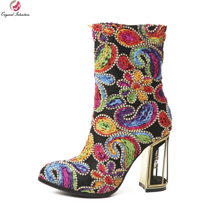 Original Intention Super Fashion Women Ankle Boots Round Toe Square High Heel Boots Red Green Shoes Woman Plus US Size 3-10.5, Ef0454
Original Intention Super Fashion Women Ankle Boots Round Toe Square High Heel Boots Red Green Shoes Woman Plus US Size 3-10.5, Ef0454