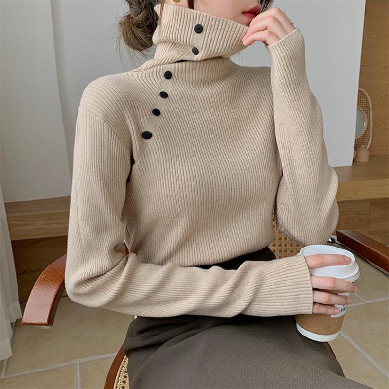 2020 Korean Style Autumn Winter Tick Turtleneck Sweater Knitted Pullover Women Long Sleeve Button Neck Brief Sweaters Jumper Top, Black
2020 Korean Style Autumn Winter Tick Turtleneck Sweater Knitted Pullover Women Long Sleeve Button Neck Brief Sweaters Jumper Top, Black