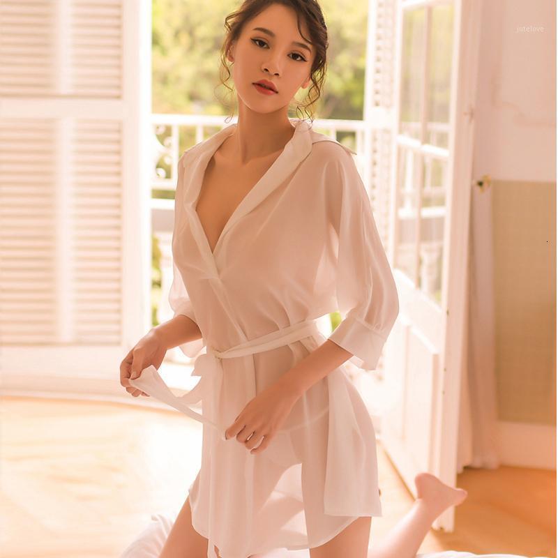 Black White Sleepwear Sheer Gauze Mid-night Charming Sexy Nightgowns Woman BF Style Shirt Night Dress Lingerie1
Black White Sleepwear Sheer Gauze Mid-night Charming Sexy Nightgowns Woman BF Style Shirt Night Dress Lingerie1