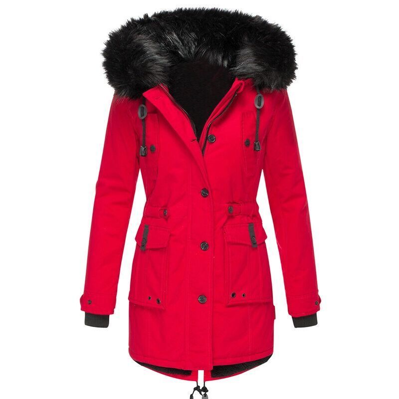 4XL 5XL Plus Size Women Parkas Winter Women Long Sleeve Fur Hooded Thick Warm Jacket Coat Pockets Female Long Outwear 201027