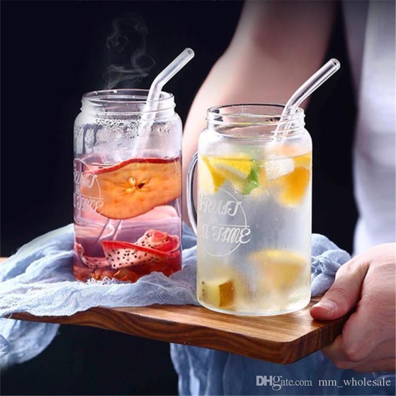 Clear Glass Straw 2008mm Reusable Straight Bent Glass Drinking Straws Brush Eco Friendly Glass Straws for Smoothies Cocktails Xu2205327