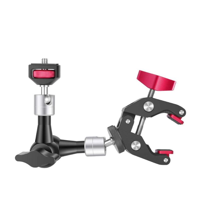 7 Inches Adjustable Friction Power Articulating Magic Arm with Both 1/4" Thread Screw for Camera Cage LCD Monitor/LED Lights