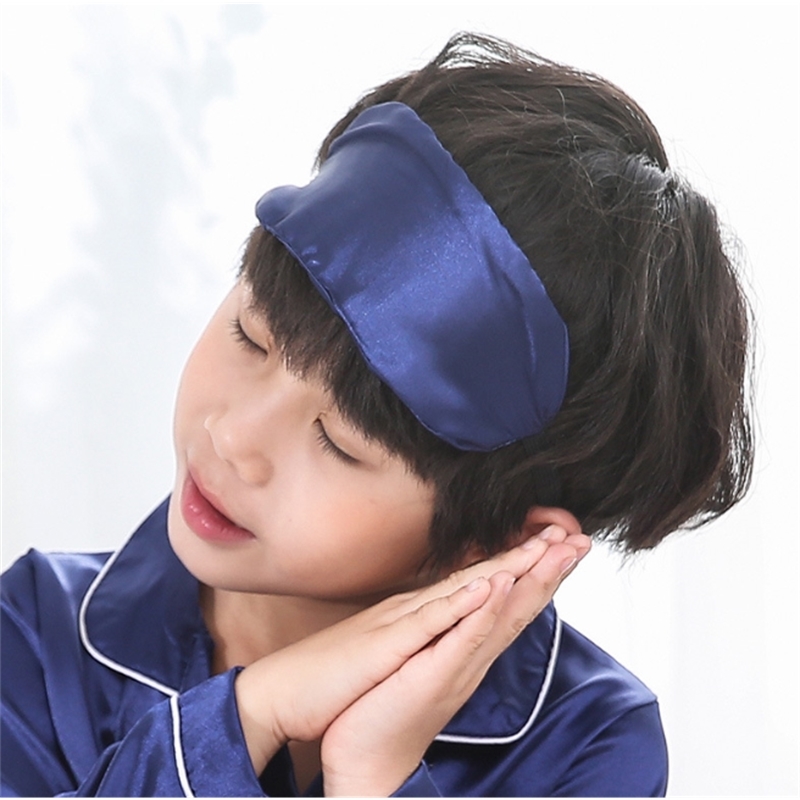 Kids pyjamas Not included Blindfold Children's Pajamas Autumn Long Sleeve Girls Sleepwear Set Boys Silk Pajamas Suit for Kid LJ201216