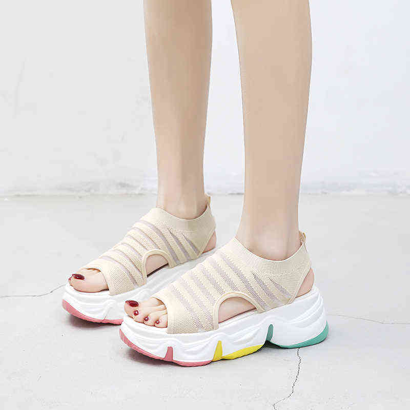 Trendy Sports Sandals Women's Summer Slope with 2022 New All-match Platform Casual Beach Shoes Women Chunky Heels Sandles Women Y0105, Beige
Trendy Sports Sandals Women's Summer Slope with 2022 New All-match Platform Casual Beach Shoes Women Chunky Heels Sandles Women Y0105, Beige