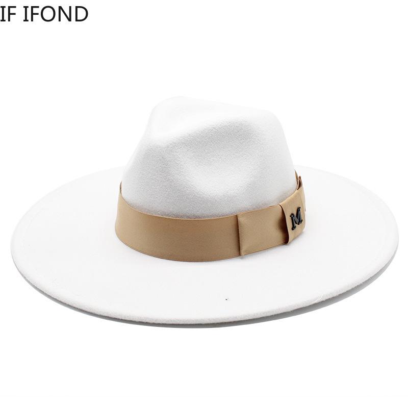 Gentleman Elegant Lady ribbon Felt Fedora Hat Winter Autumn Big Wide Brim Trilby Formal Party Cap, White
Gentleman Elegant Lady ribbon Felt Fedora Hat Winter Autumn Big Wide Brim Trilby Formal Party Cap, White