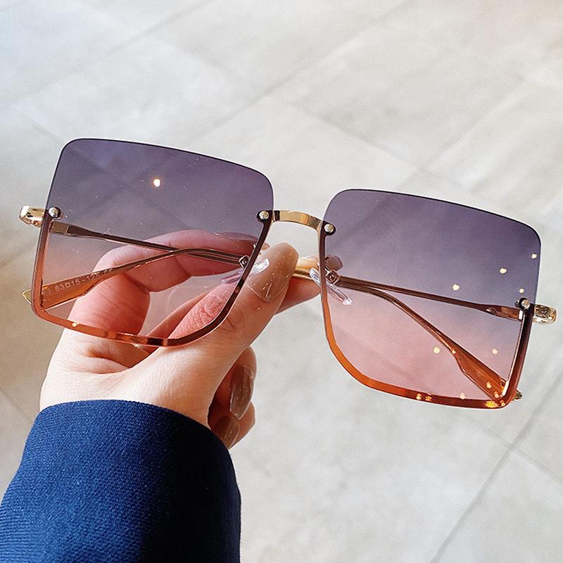 Sunglasses Fashion Rimless For Women Alloy Half Frame Sun Glasses Female Elegant Gradient Blue Purple Eyewear
Sunglasses Fashion Rimless For Women Alloy Half Frame Sun Glasses Female Elegant Gradient Blue Purple Eyewear