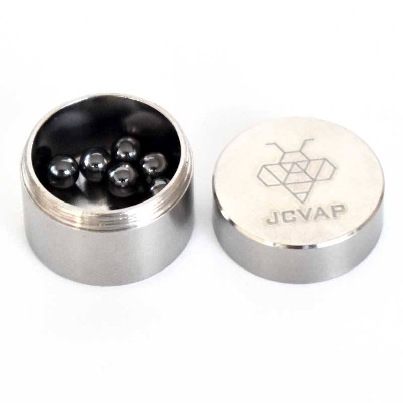 JCVAP The RIO Titanium Jar with 4mm SiC Terp Pearls Container Metal box for Ruby Balls SiC Quartz Beads Insert slurper
JCVAP The RIO Titanium Jar with 4mm SiC Terp Pearls Container Metal box for Ruby Balls SiC Quartz Beads Insert slurper