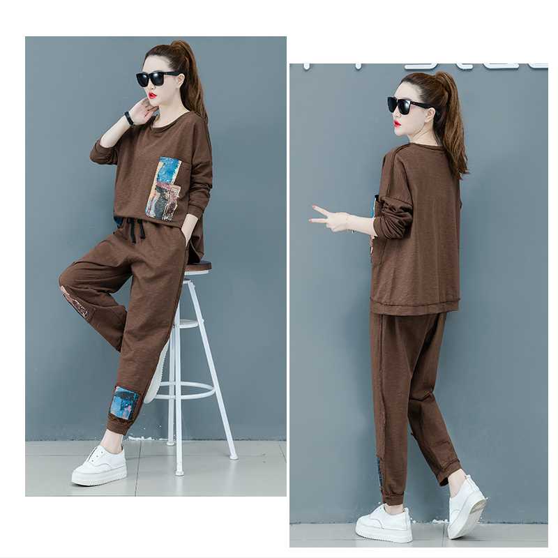 Women fashion patch sports fitness suit Brown cycling loose soft 2-piece running sportswear elastic rope sports pants Versatile, Black
Women fashion patch sports fitness suit Brown cycling loose soft 2-piece running sportswear elastic rope sports pants Versatile, Black