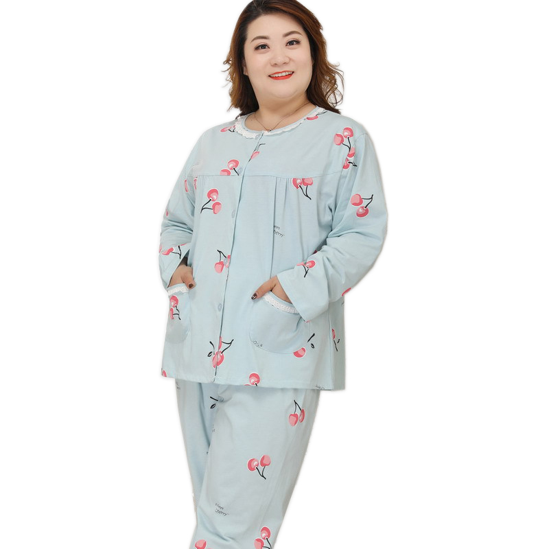 130 More Kg Xxxxxxl Sweet Cherry Pajamas Define Feminine Thin Summer 100% Cotton Long Sleeves Female Size Sleepwear Pants Jj3t, Green
130 More Kg Xxxxxxl Sweet Cherry Pajamas Define Feminine Thin Summer 100% Cotton Long Sleeves Female Size Sleepwear Pants Jj3t, Green