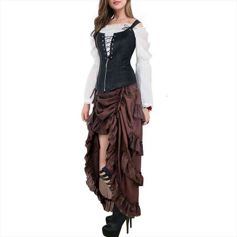 Womens Plus Size Victorian Gothic Steampunk Midi Skirt Sexy High-low Ruffles Vintage Elasticity Pleated Corset Party Skirts, Black
Womens Plus Size Victorian Gothic Steampunk Midi Skirt Sexy High-low Ruffles Vintage Elasticity Pleated Corset Party Skirts, Black