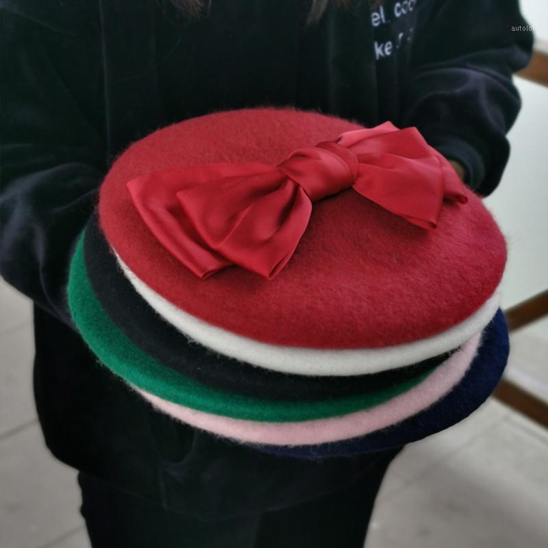 Lovely Bow Beret Solid Color Wool Knitted Lolita Beret Women's Red Girls Hat Flat Hat For Wome NZ1331, White
Lovely Bow Beret Solid Color Wool Knitted Lolita Beret Women's Red Girls Hat Flat Hat For Wome NZ1331, White