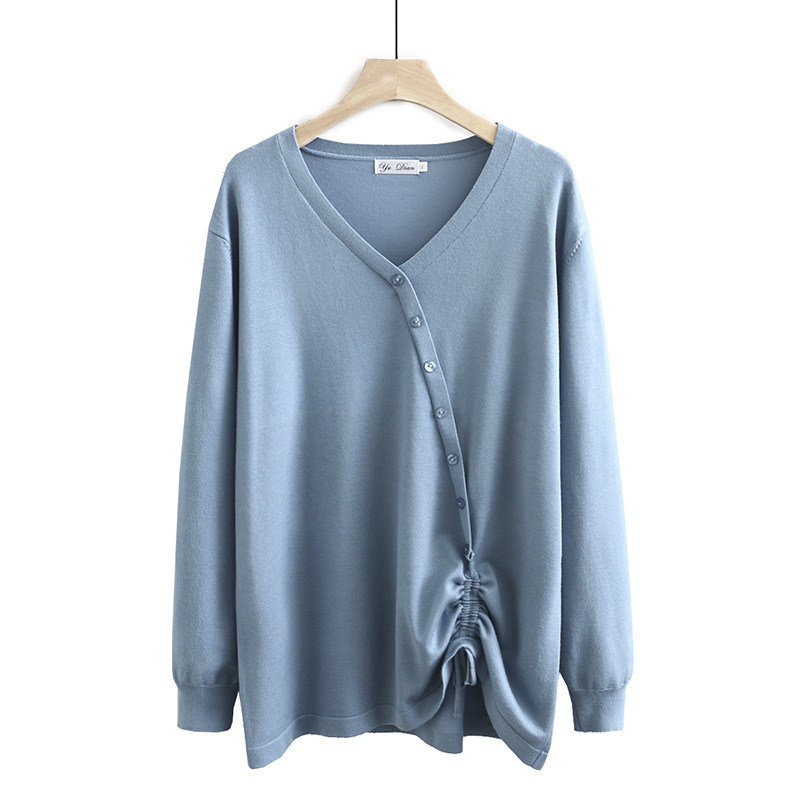 Size Xl-3xl Plus Female with Black Neckline v Blue Crochet Long Spring Sweaters Vintage Pullovers Outerwear C2ji
Size Xl-3xl Plus Female with Black Neckline v Blue Crochet Long Spring Sweaters Vintage Pullovers Outerwear C2ji