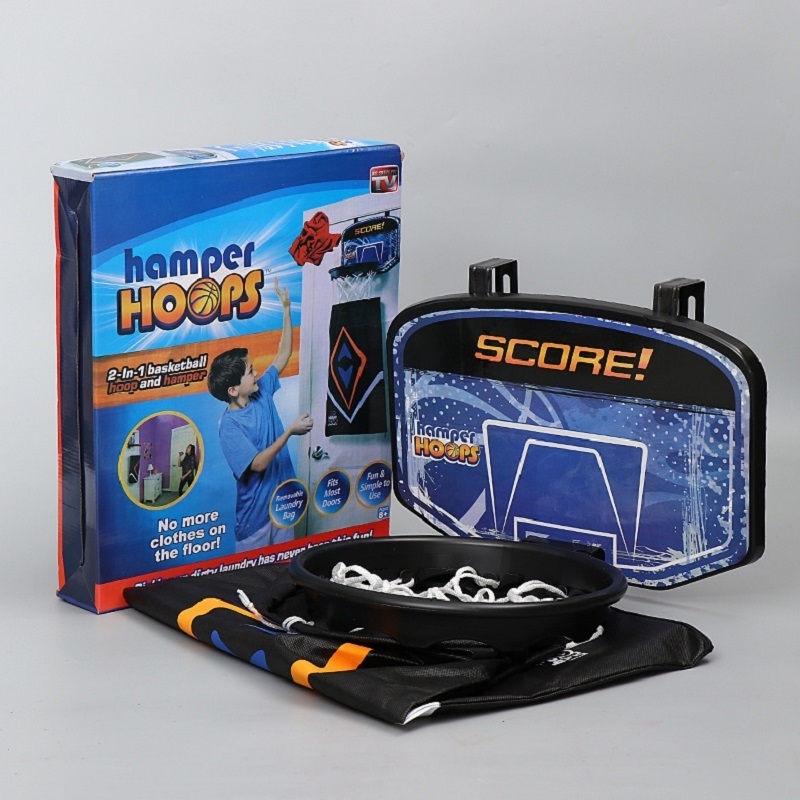 Laundry Basket 2in1 Basketball Backboard Hoop Hamper with Detachable Dirty Laundry Bag for Kids Hoopsdirty clothes Storage T2002244168409
