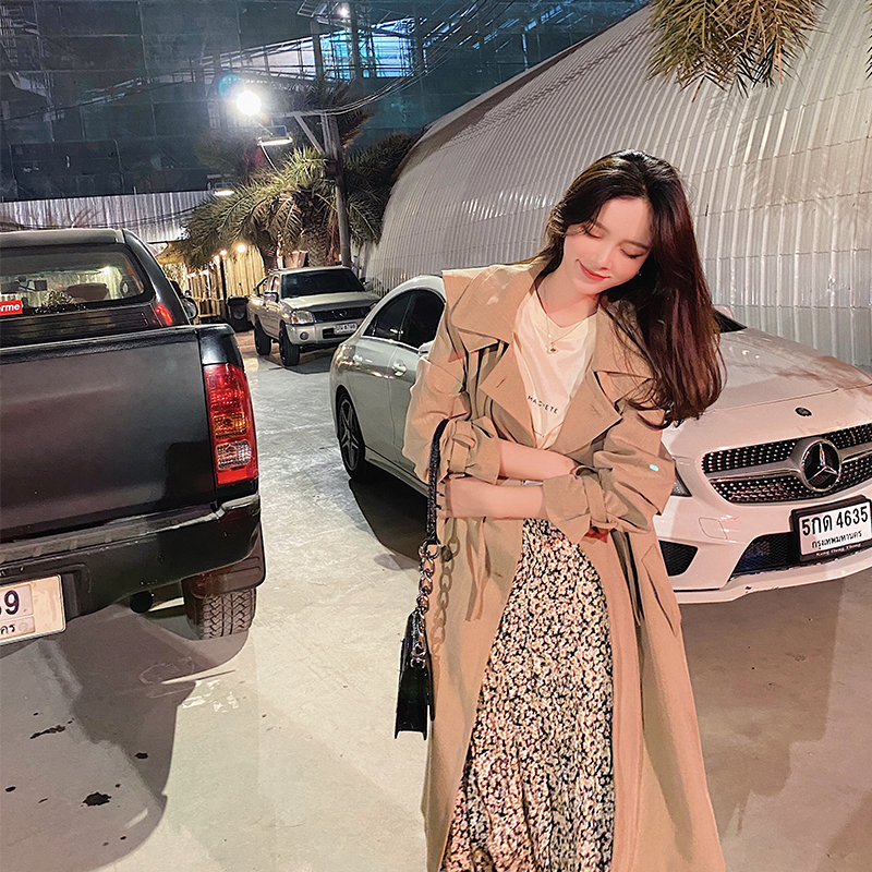MISHOW Spring Womens Trench Coat Double Breasted Female Vintage Outwear Solid Tops Fashion Clothing MX20A7362 201030