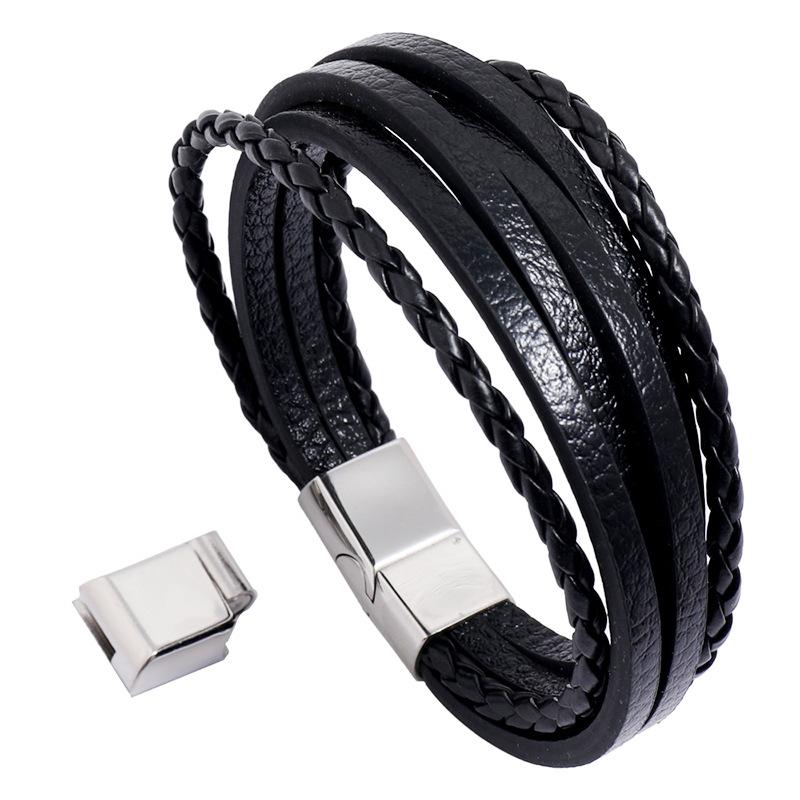 Charm Bracelets Fashion Genuine Leather Braided Multilayer Stainless Steel For Men Women Jewelry
Charm Bracelets Fashion Genuine Leather Braided Multilayer Stainless Steel For Men Women Jewelry