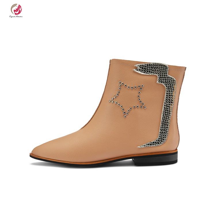 Original Intention Fashion Woman Square Flats Pentagram Zipper Ankle Pointed Toe Bling Shoes Woman Black Apricot Plus Size 3-13, Oi1217 apricot
Original Intention Fashion Woman Square Flats Pentagram Zipper Ankle Pointed Toe Bling Shoes Woman Black Apricot Plus Size 3-13, Oi1217 apricot