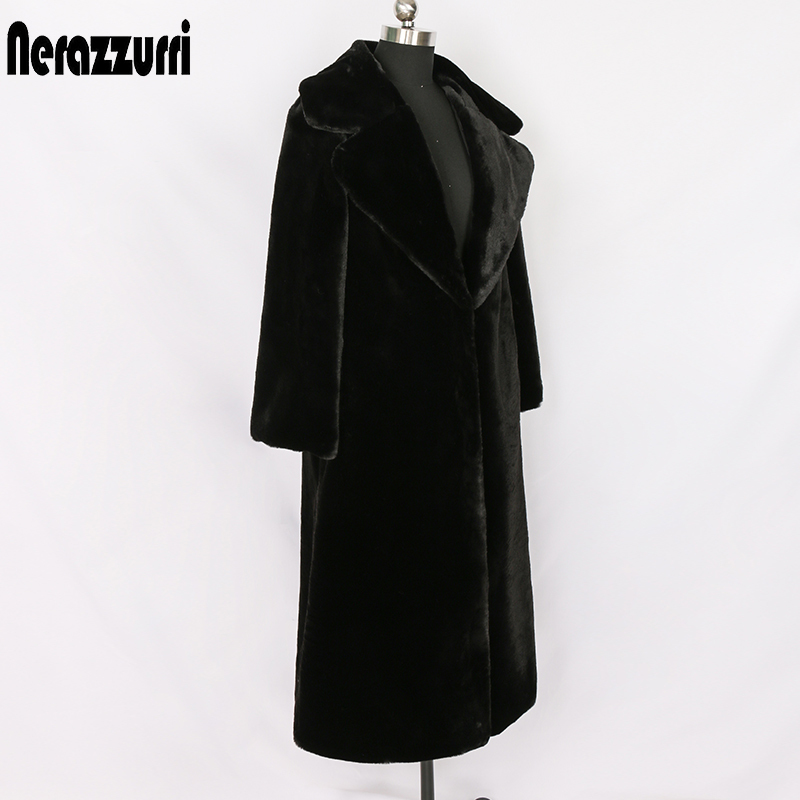 Nerazzurri long womans plus size faux rabbit fur coat yellow black grey colored fluffy teddy coat women's faux fur winter coats 201110