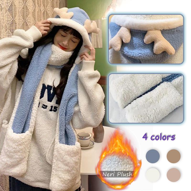 Beanie/Skull Caps Winter Ladies Stitching Color Multifunctional Scarf Hat Gloves One Patchwork Female Plush Thick Double Warm F04*, As photo
Beanie/Skull Caps Winter Ladies Stitching Color Multifunctional Scarf Hat Gloves One Patchwork Female Plush Thick Double Warm F04*, As photo