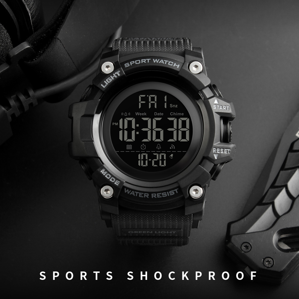 SKMEI Countdown Stopwatch Sport Watch Mens Watches Top Brand Luxury Men Wrist Watch Waterproof LED Electronic Digital Male Watch 210203, Green
SKMEI Countdown Stopwatch Sport Watch Mens Watches Top Brand Luxury Men Wrist Watch Waterproof LED Electronic Digital Male Watch 210203, Green