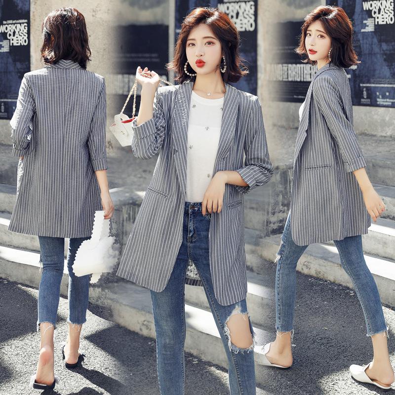 Gray Stripes Small Suit Coat Women's 2020 Spring/Autumn Clothing New Style WOMEN'S Coat Graceful Leisure Suit
Gray Stripes Small Suit Coat Women's 2020 Spring/Autumn Clothing New Style WOMEN'S Coat Graceful Leisure Suit