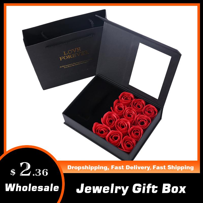 Exquisite Jewelry Gift Box Eternal Rose Soap Flower Wedding Ring Earrings Necklace Valentine's Day Jewelry Packaging Gift Set
Exquisite Jewelry Gift Box Eternal Rose Soap Flower Wedding Ring Earrings Necklace Valentine's Day Jewelry Packaging Gift Set