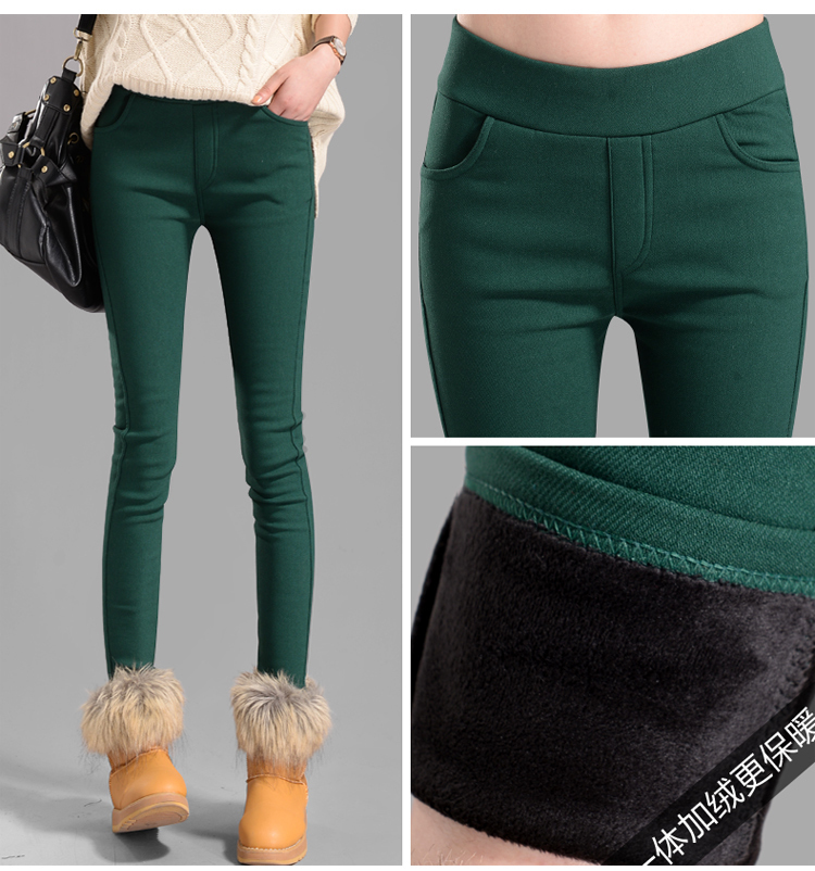 women pants capris pencil pants fleece warm casual pants trousers elastic Winter velvet thick leggings dropshipping 201109